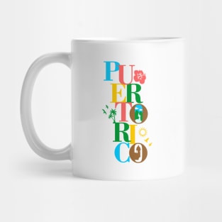 Puerto Rico Boricua Symbols Tropical Colors Mug